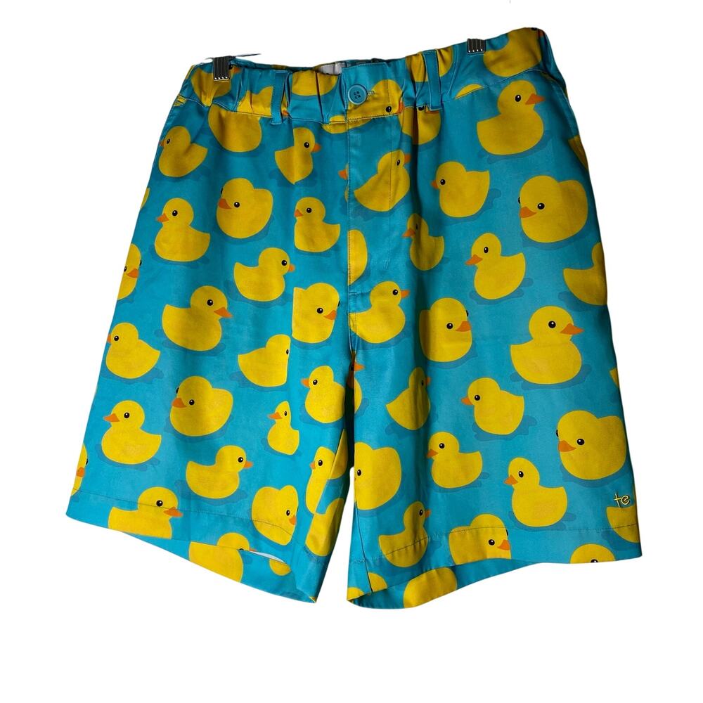 Tipsy Elves Rubber Ducky Swim Shorts Summer Fun Stretch Mens Size XL